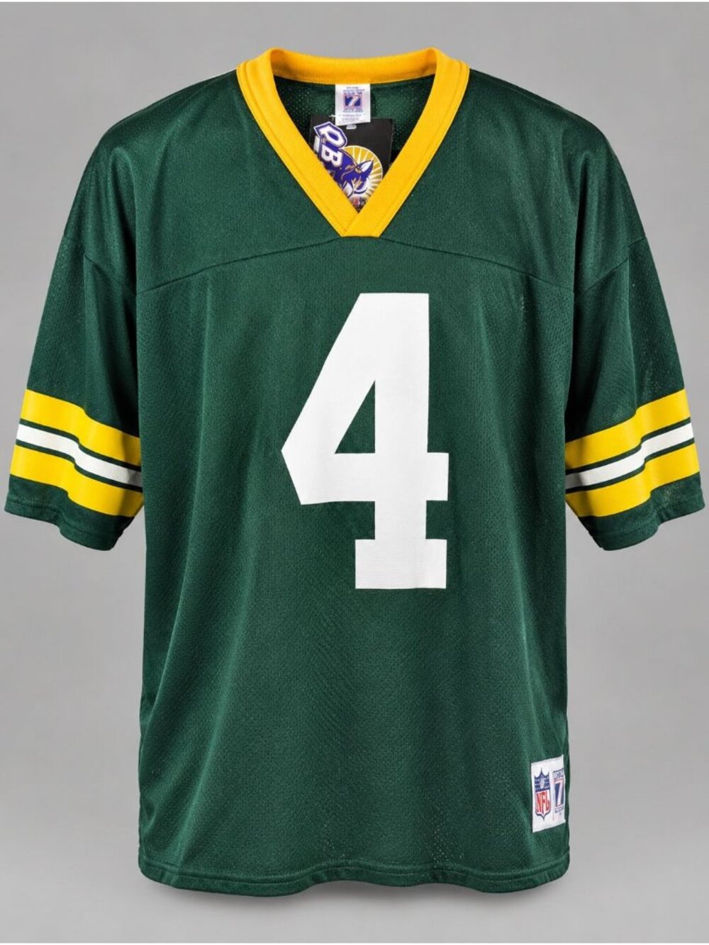 Logo 7 Brett Favre Mens Large Green Bay Packers Jersey Green Gold NFL - RARE NWT
